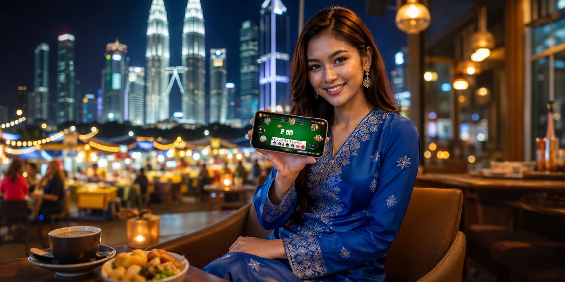 Suasana kasino Kuala Lumpur dengan permainan kad dan roulette bergaya baju kurung